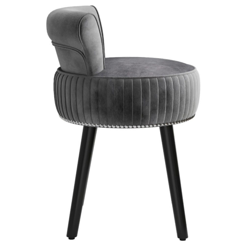 Fenbeli Velvet Vanity Chair with Tufted Low Backrest Solid Wood Legs and Padded Cushion for Bedroom Makeup Desk - Image 11
