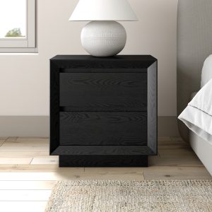 Hailey Home Black Grain 2 -Drawer 23.625-in W x 24-in H Modern Nightstand