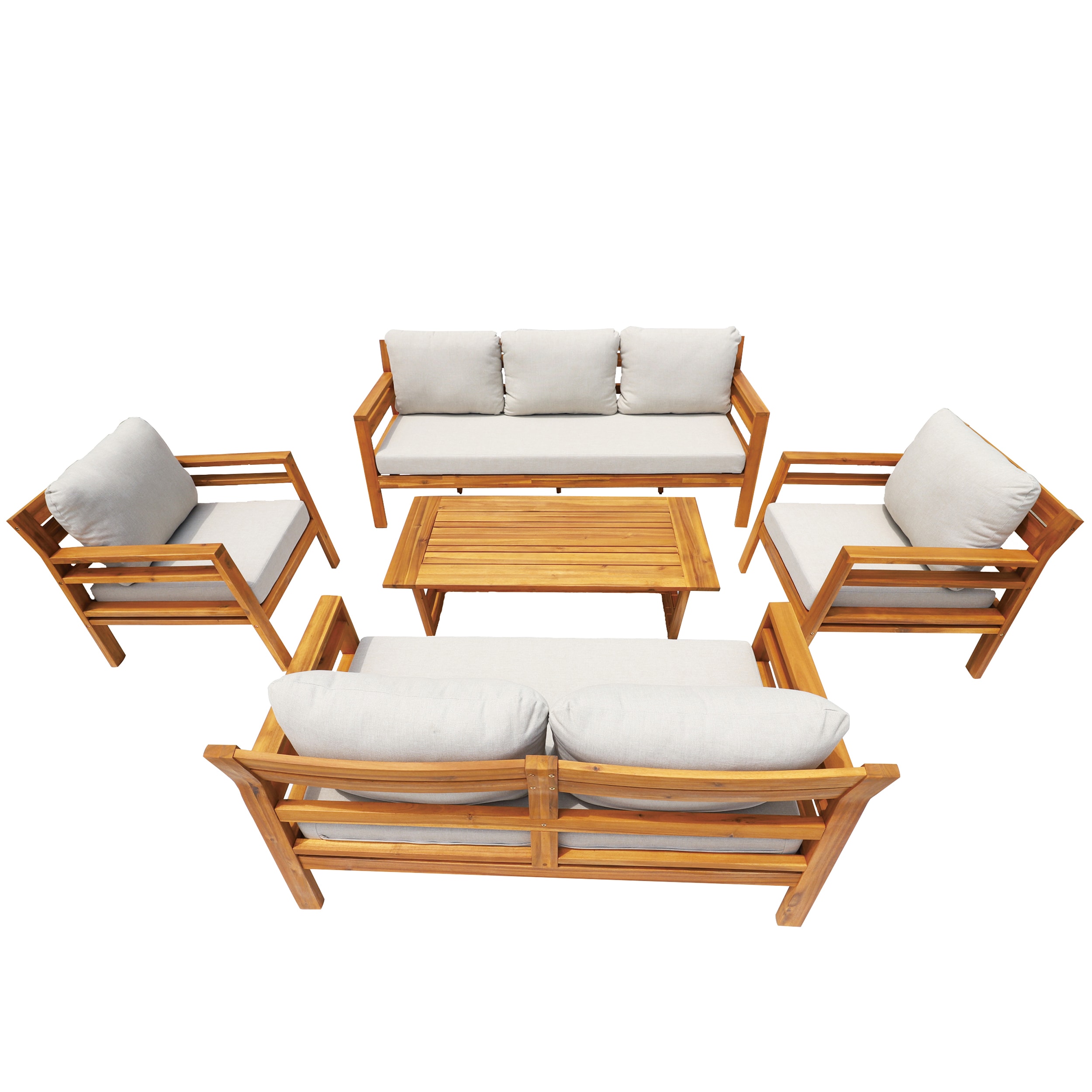Moda Furnishings Belle 5 -Piece Beige Patio Conversation Set - Image 5