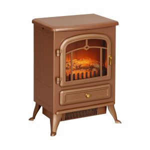 Bybafun 16.3-in W Brown(Assembly Required) Free standing Fan-forced Corner or Flat Wall Electric Fireplace