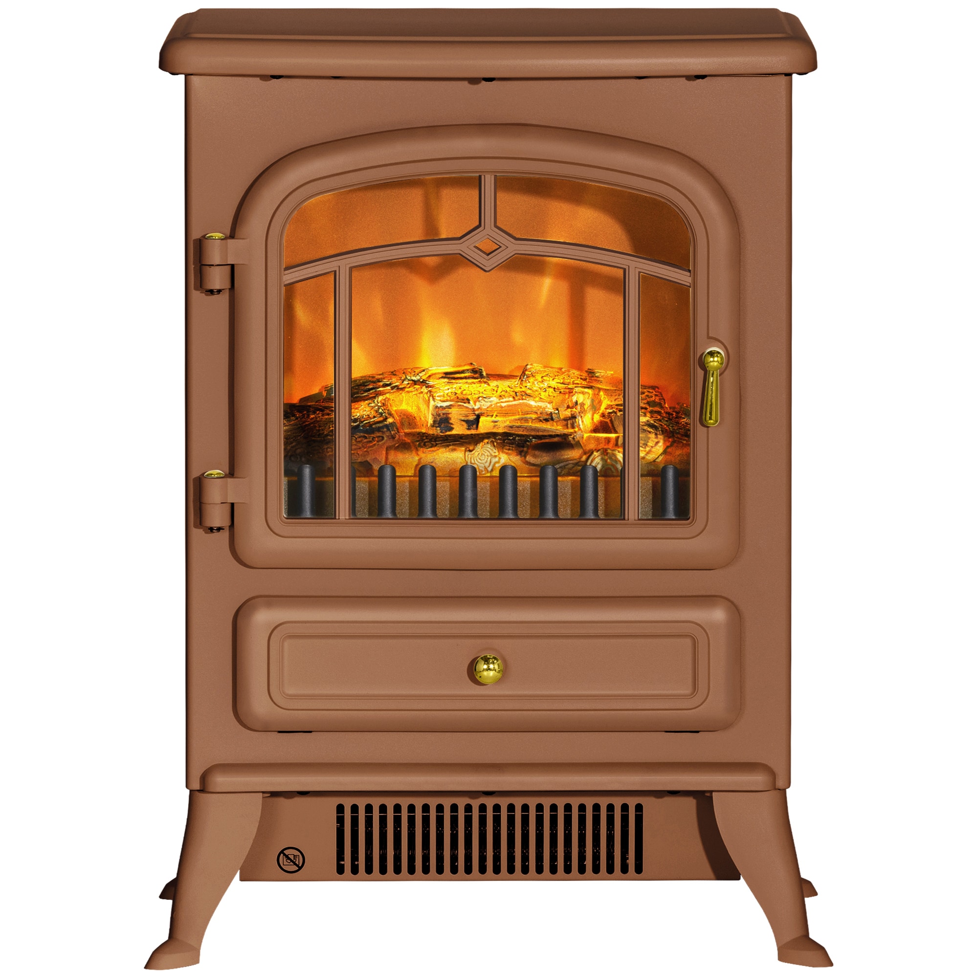 Bybafun 16.3-in W Brown(Assembly Required) Free standing Fan-forced Corner or Flat Wall Electric Fireplace - Image 4