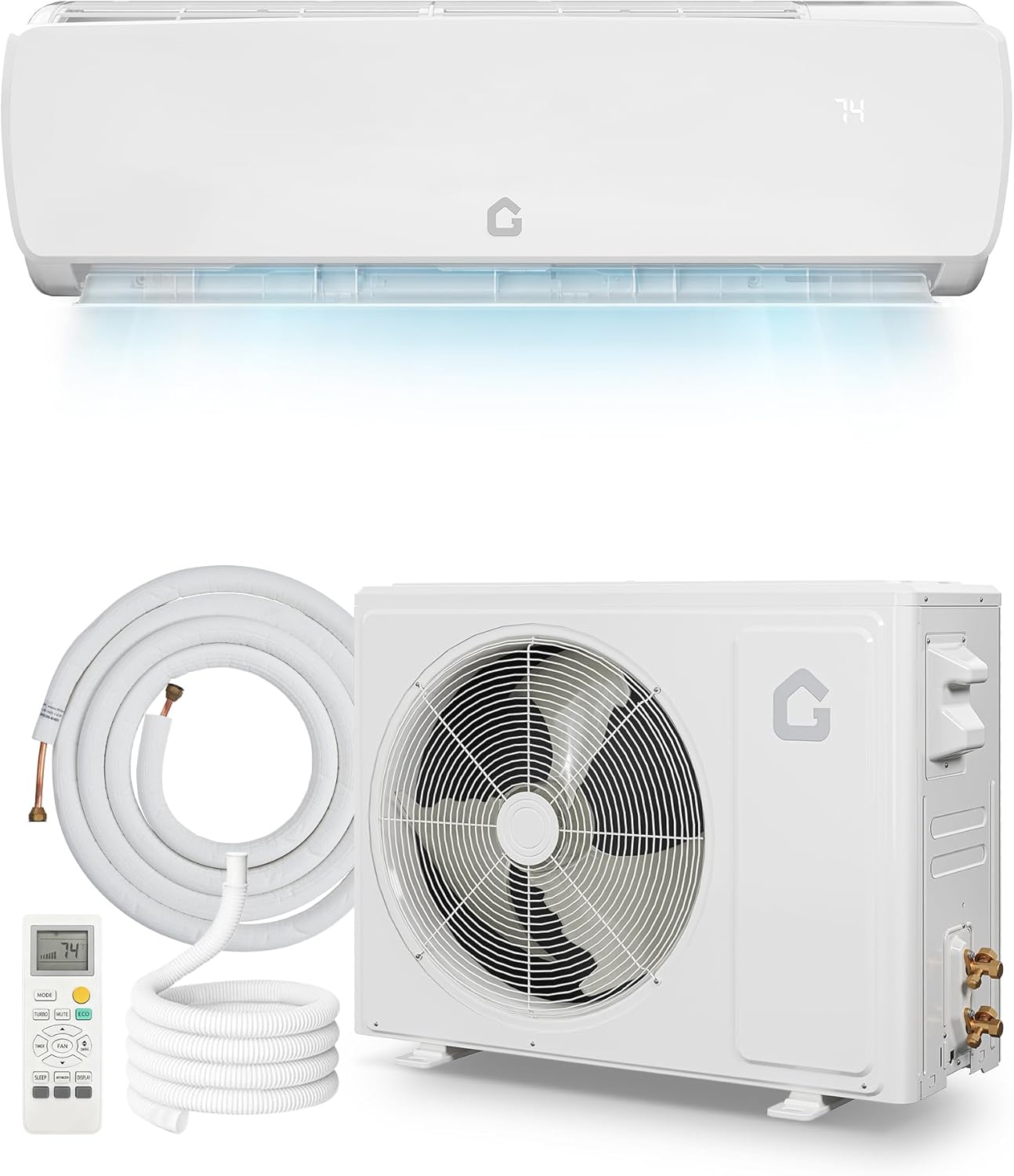 Garvee Ductless Mini Split 19 SEER2 9000 BTU AC Heat Pump for 450 SqFt 230V Ultra Quiet Inverter Air Conditioner System
