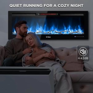 Garvee 88 Inch Smart WiFi Electric Fireplace Alexa Voice Control 3D Flame 1500W Heater Recessed Wall Mount Home Office