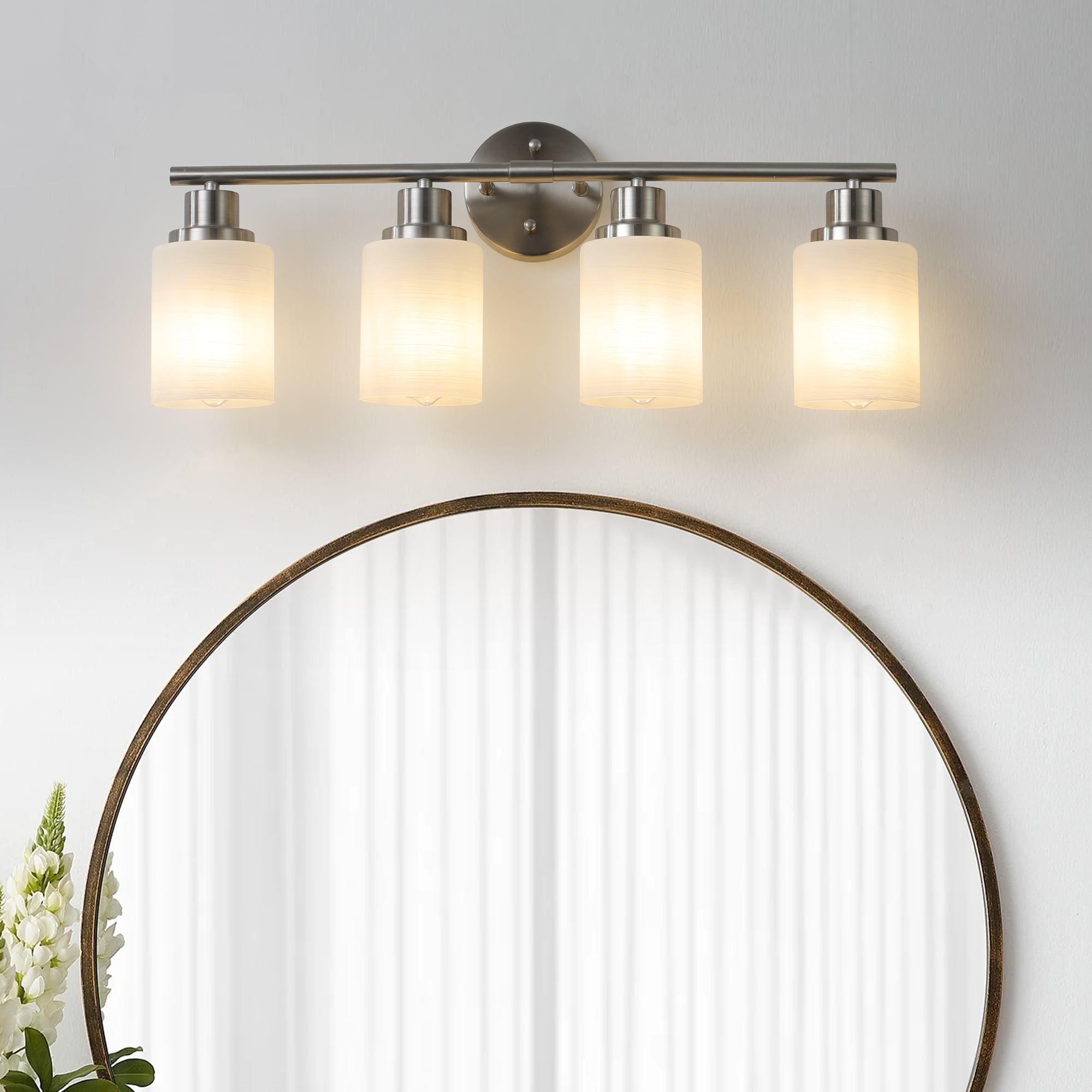 Poinic 24.4-in 4 Light Nickel Modern/contemporary Bathroom Vanity light - Image 3