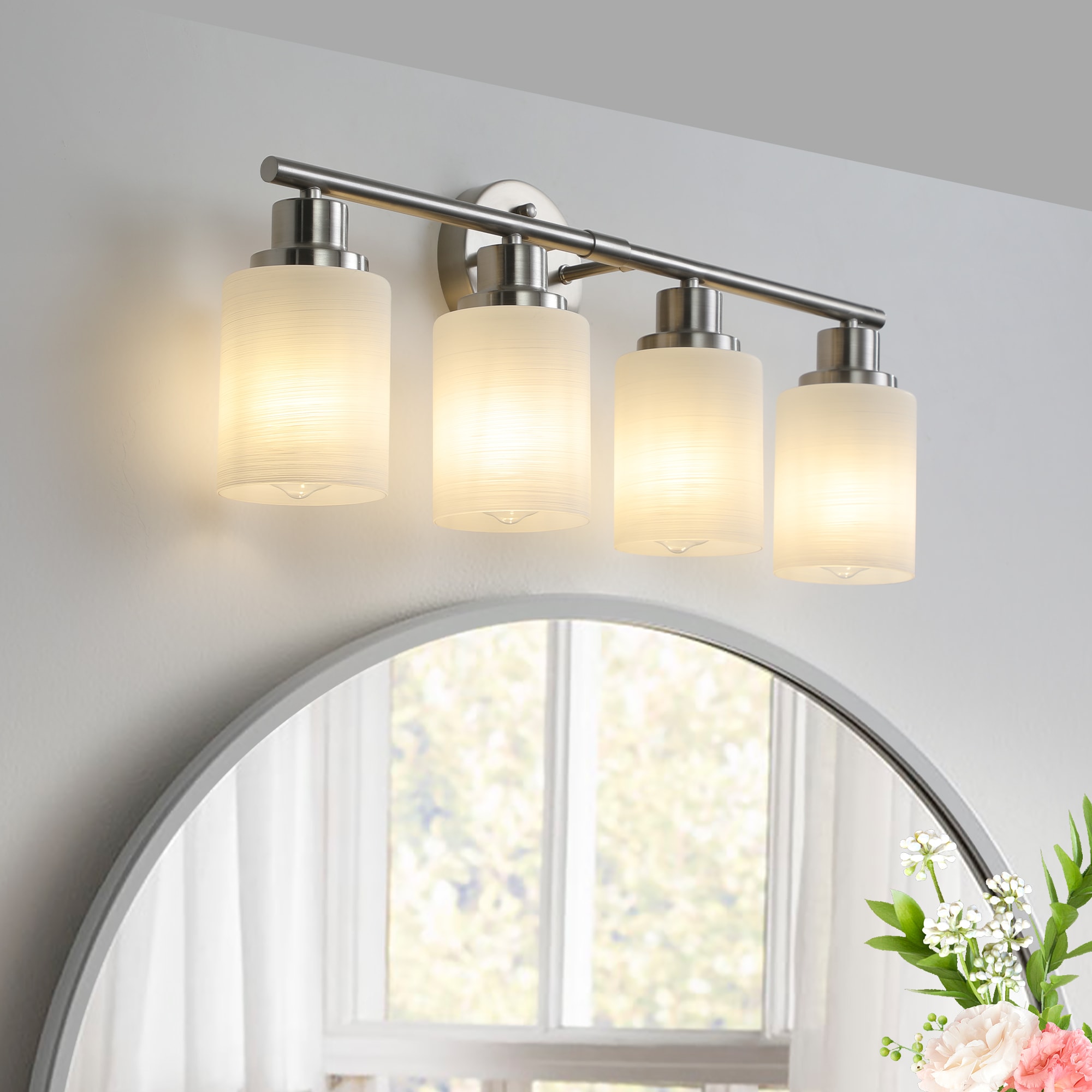 Poinic 24.4-in 4 Light Nickel Modern/contemporary Bathroom Vanity light - Image 2