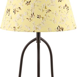 Livabliss Floriva 25-in Yellow/Black On/Off switch Table Lamp with Linen Shade