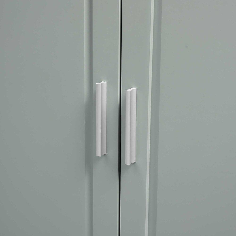 JUJABU Grey Tall Storage Cabinet with Doors for Bathroom with Three Drawers - Image 8