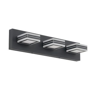 WELLFOR 20-in 3 Light Black Integrated LED Modern/contemporary Bathroom Vanity light
