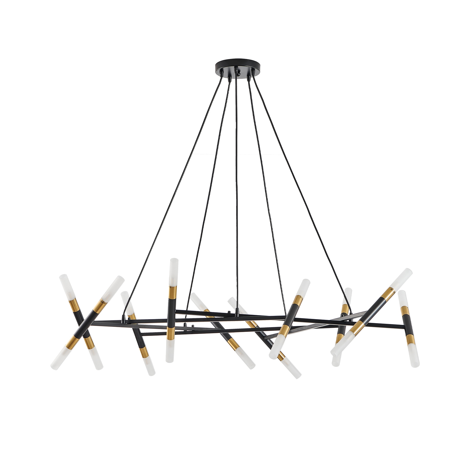 Sunrinx 20 -Light Black Acrylic Metal Chandelier - Image 2