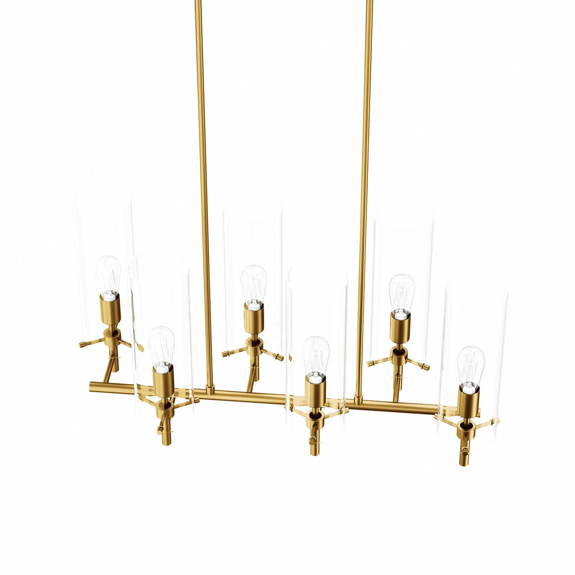 Modway Skylark 6-Light Chandelier in Clear Satin Brass - Image 8