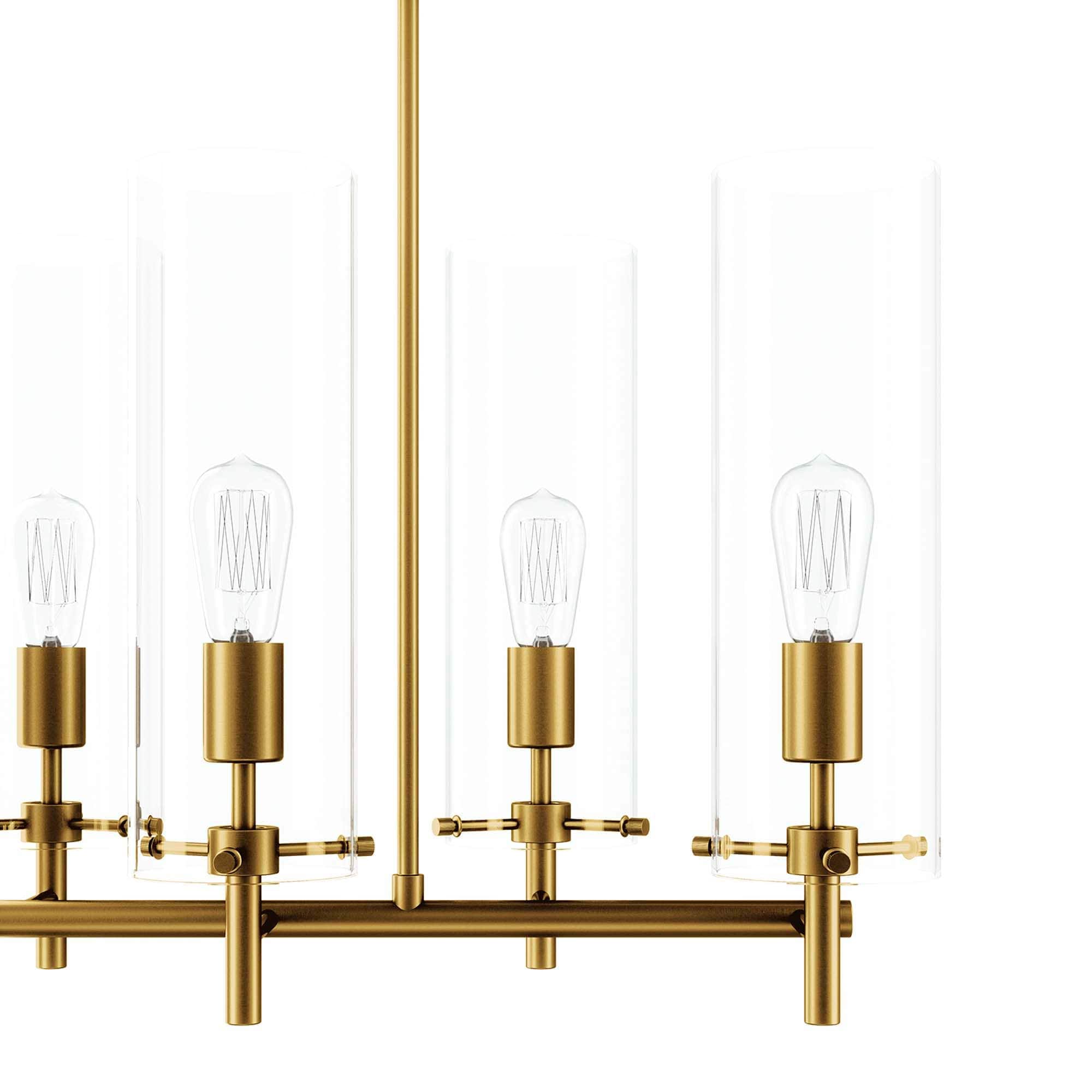 Modway Skylark 6-Light Chandelier in Clear Satin Brass - Image 5