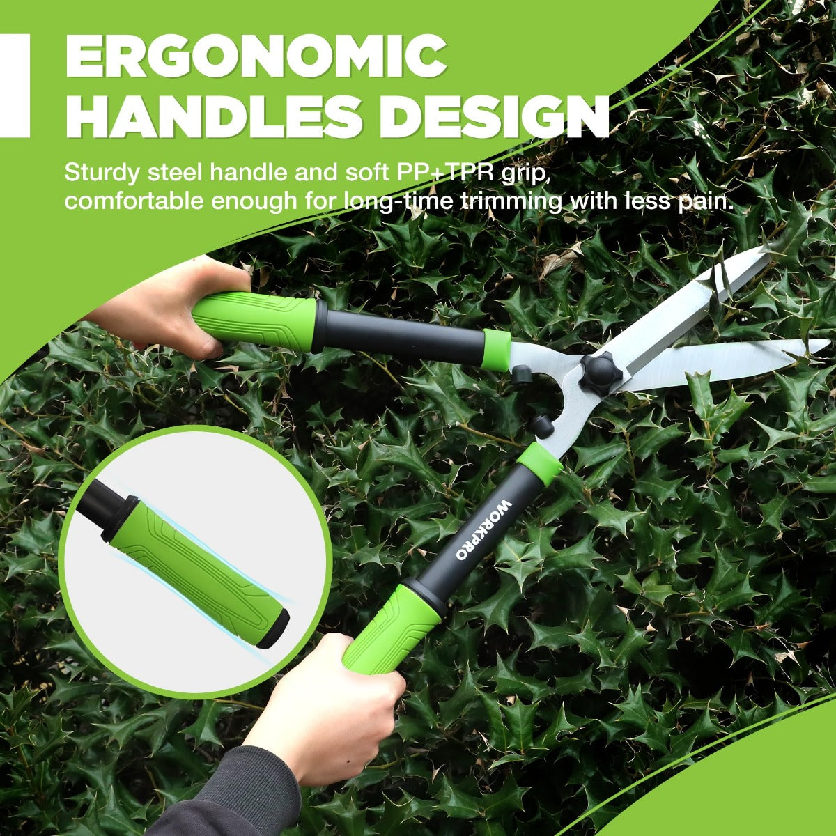WORKPRO Hedge Shears, 23'' Manual Hedge Trimmers - Image 5