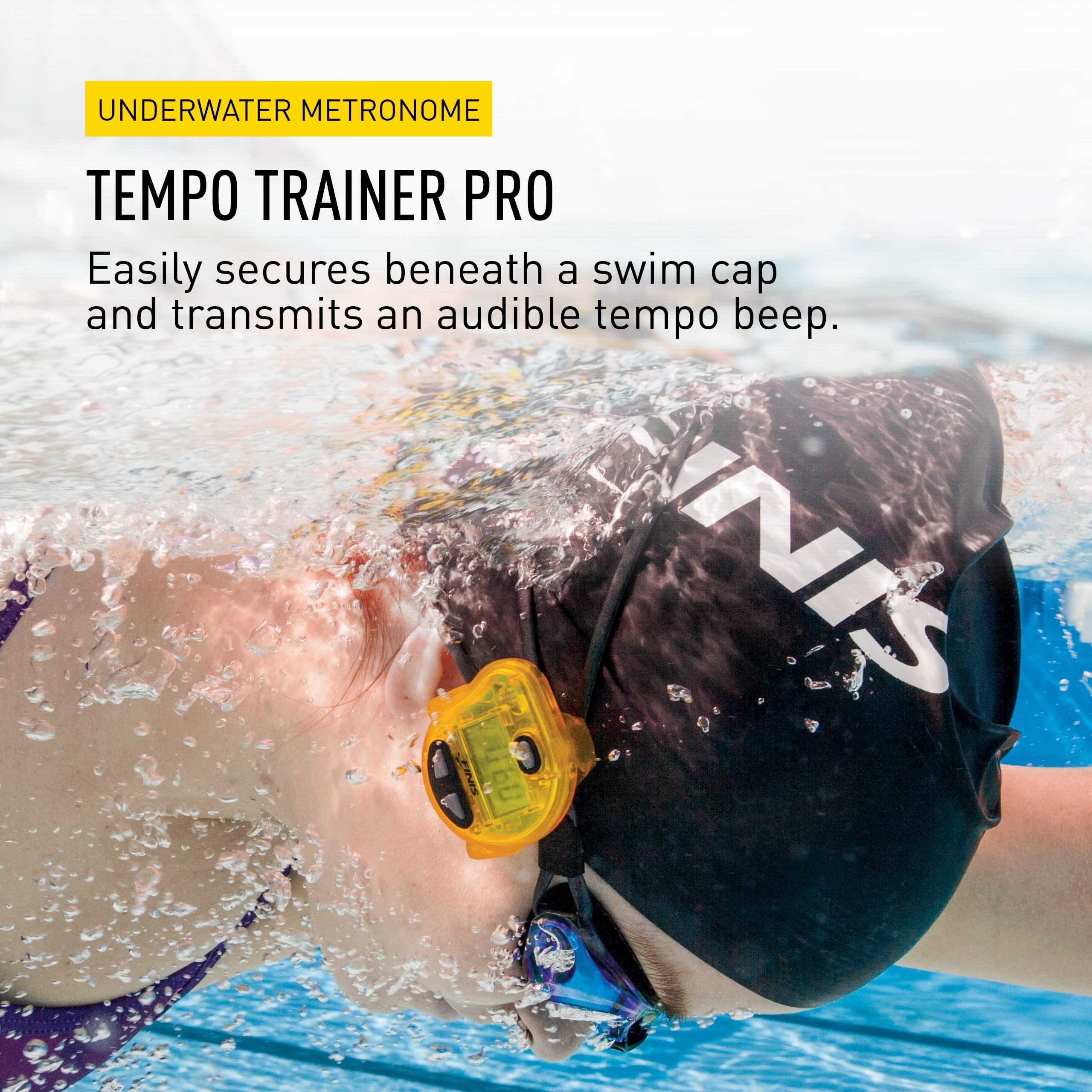 FINIS Tempo Trainer Pro - Waterproof Audible Swim Metronome - Adjustable Stroke Tempo - 3 Training Modes, Yellow/Black - Image 2