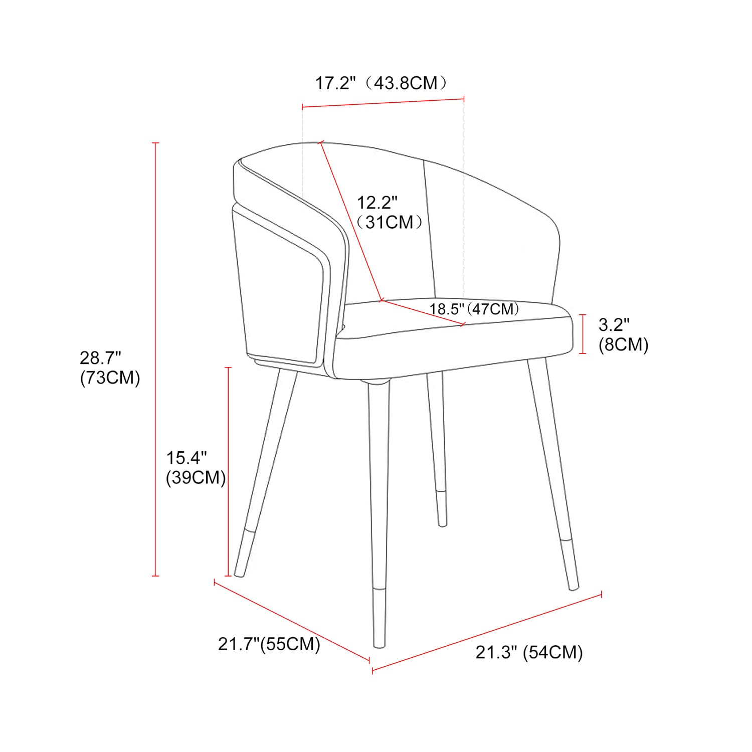 Artplan Mid Century Modern Bar Stools for Counter Height - Leather Upholstered Seat with Walnut Wood Frame Retro 33 Inch Bar Chairs for Home Kitchen Island Bar Breakfast Nook - Image 5