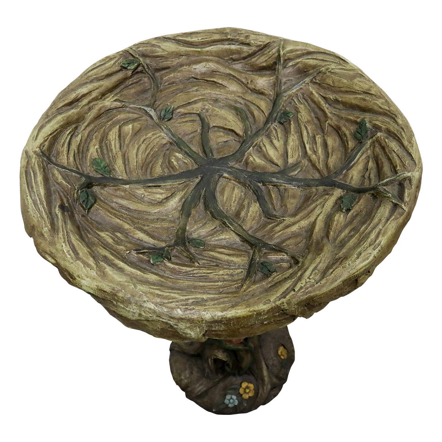 SunJet 25 Inch Heigh WoodLook Concrete Bird Bath with Decorative Faux Bird birdbath Rustic and LongLasting Design Enhances Garden Patio Yard Lawn Decor - Image 6