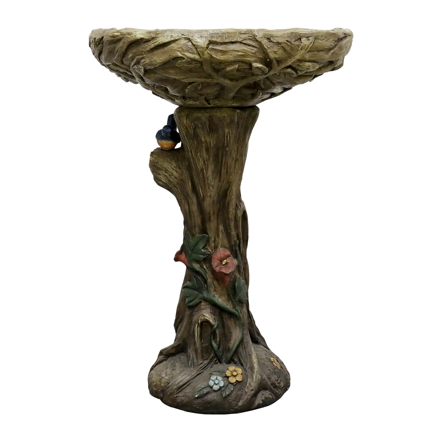 SunJet 25 Inch Heigh WoodLook Concrete Bird Bath with Decorative Faux Bird birdbath Rustic and LongLasting Design Enhances Garden Patio Yard Lawn Decor - Image 10