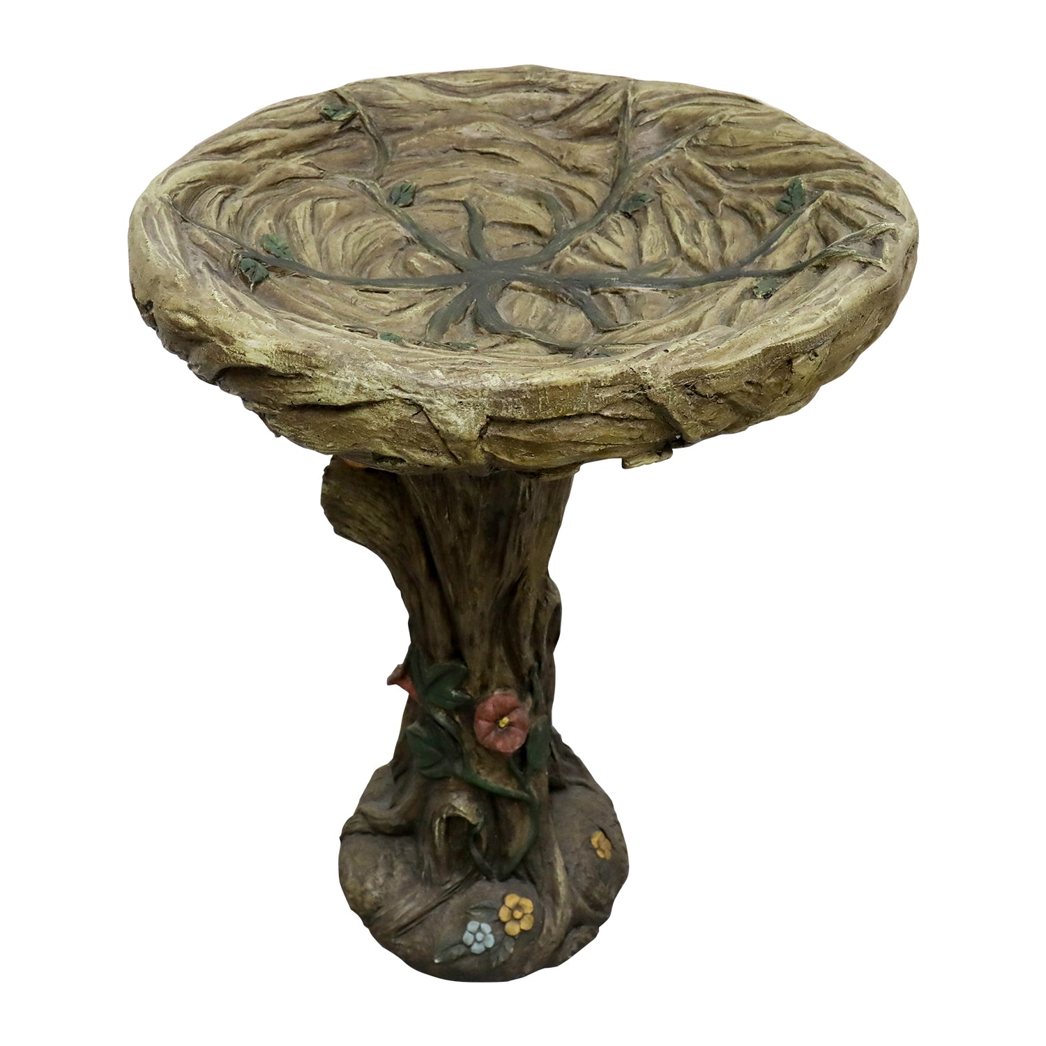 SunJet 25 Inch Heigh WoodLook Concrete Bird Bath with Decorative Faux Bird birdbath Rustic and LongLasting Design Enhances Garden Patio Yard Lawn Decor - Image 8
