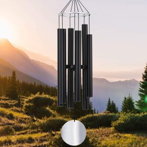 Etokfoks 36 Inch Large Outdoor Wind Chimes 6 Powder Coated Aluminum Tubes Deep Tone Hand Tuned Chimes for Garden Patio Memorial Gift 1 Piece