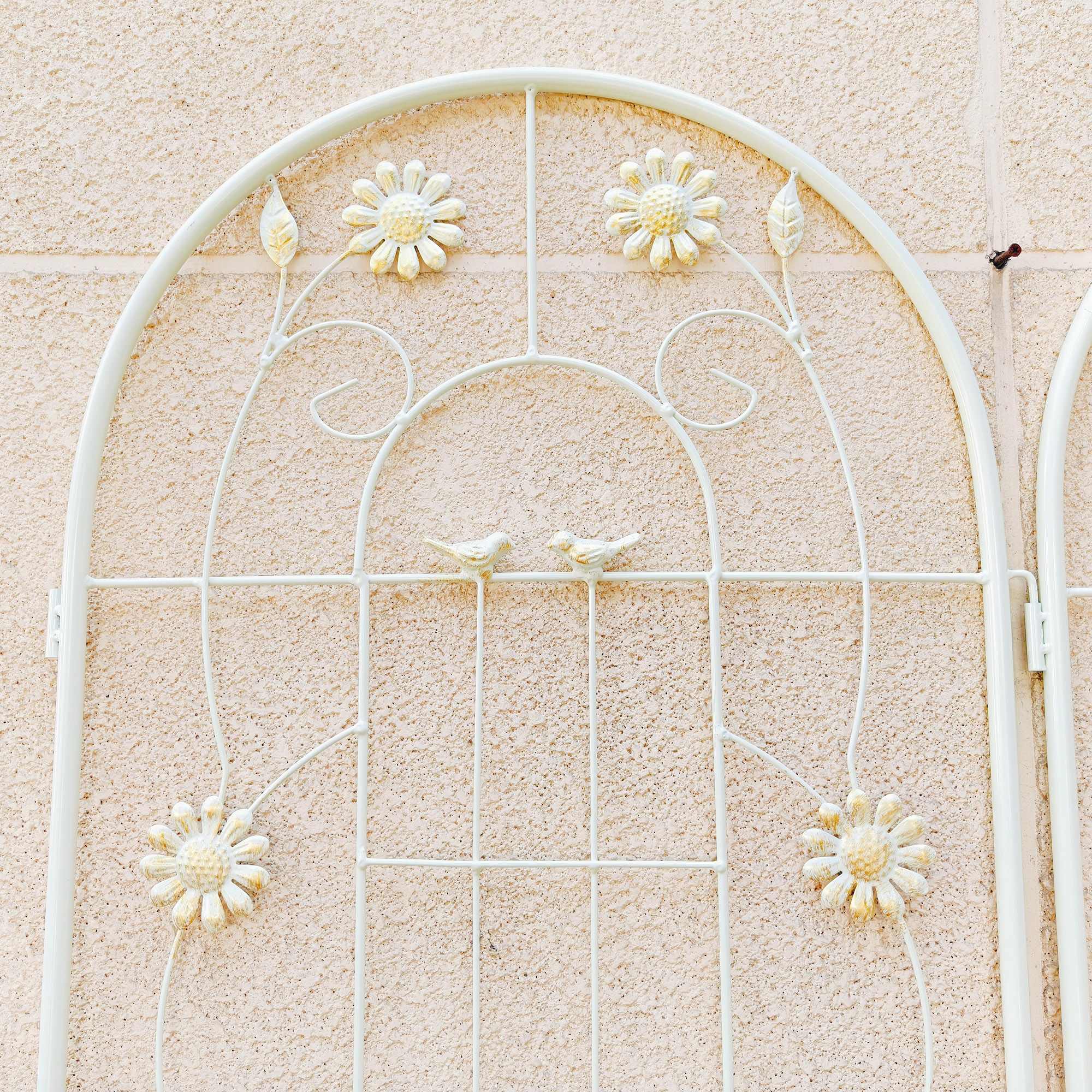 Aoibox 4 Pack Metal Garden Trellis 71 inch High 19.7 inch Wide Rustproof Outdoor Trellis for Climbing Plants Flower Support Cream White - Image 6