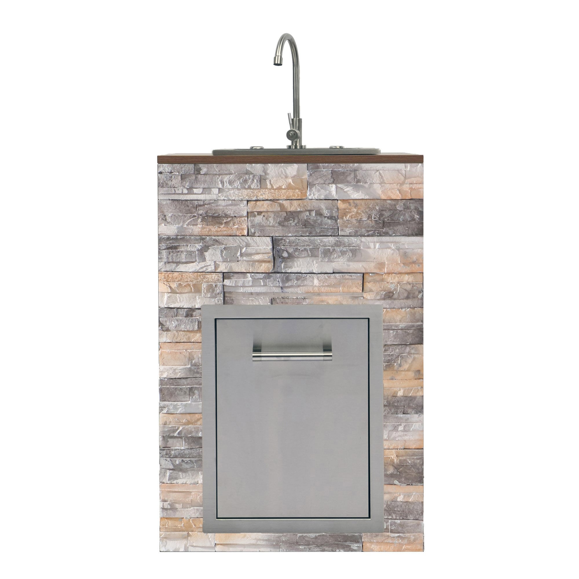 Mondawe 95-in W Modular Outdoor Kitchen Cabinet Set with Grill with 2 -Burners Gas Grill, Stainless steel - Image 4