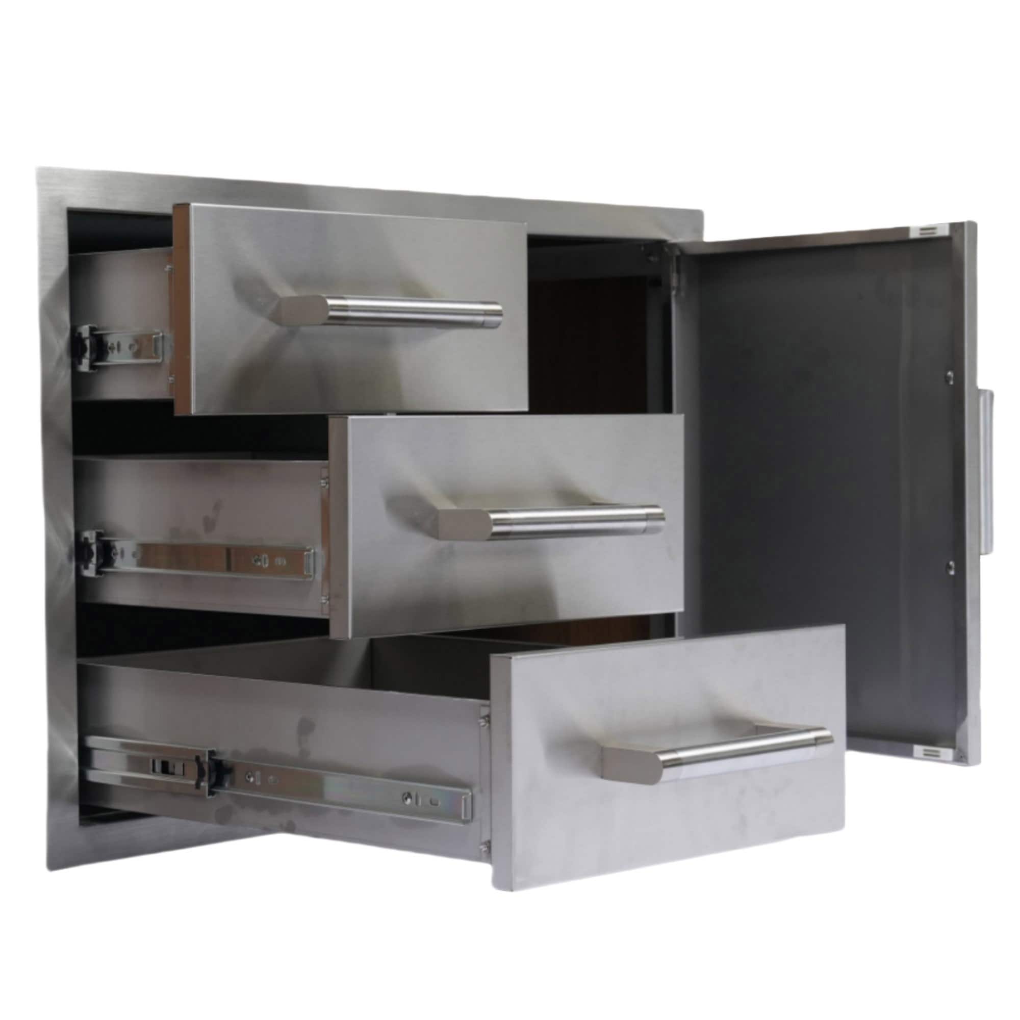 Mondawe 95-in W Modular Outdoor Kitchen Cabinet Set with Grill with 2 -Burners Gas Grill, Stainless steel - Image 6