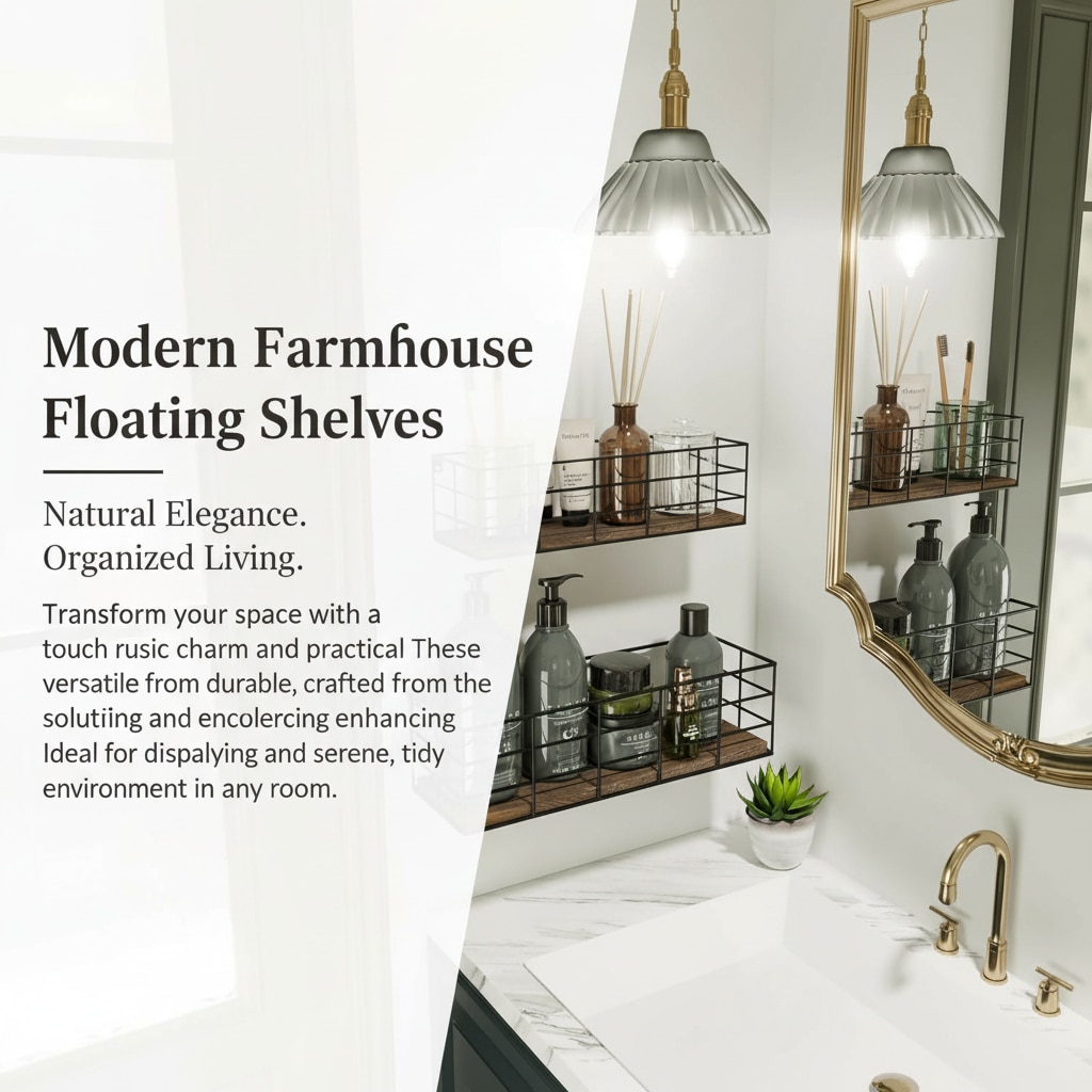 Paradigms Interiors 4 Set Wall Mounted Floating Shelves in 4 Sizes Paulownia Wood with Metal Wire Frame for Bathroom Living Room or Kitchen Storage - Image 3