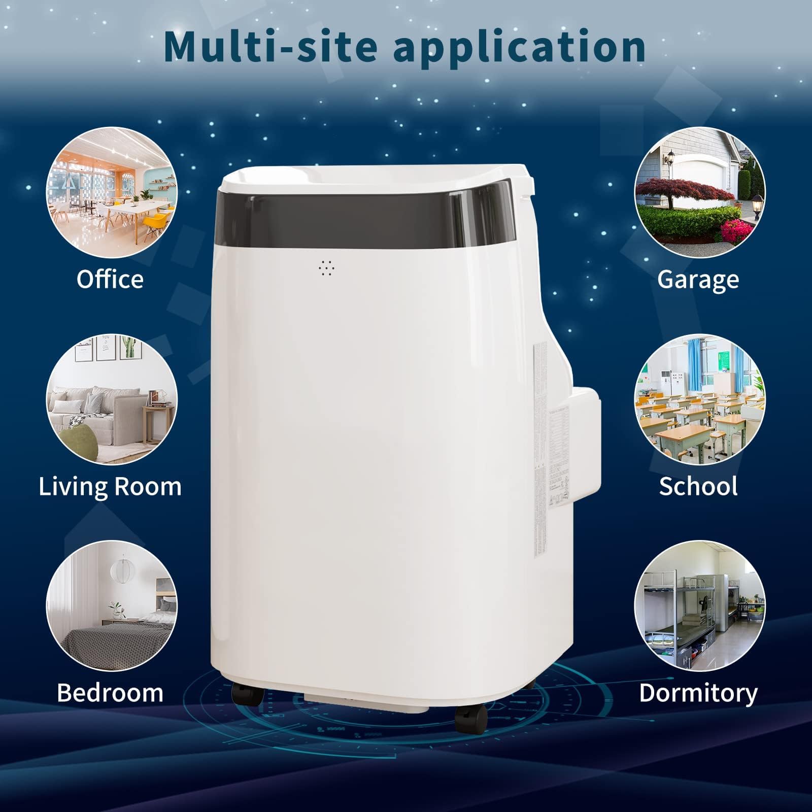 IdealHouse 10000 Btu Portable Air Conditioner Cools Up to 450 Sq. Ft Portable AC Unit Stand AC Units for Room with Dehumidifier and Fan Quiet Operation Remote Control 24 Hours Timer - Image 8