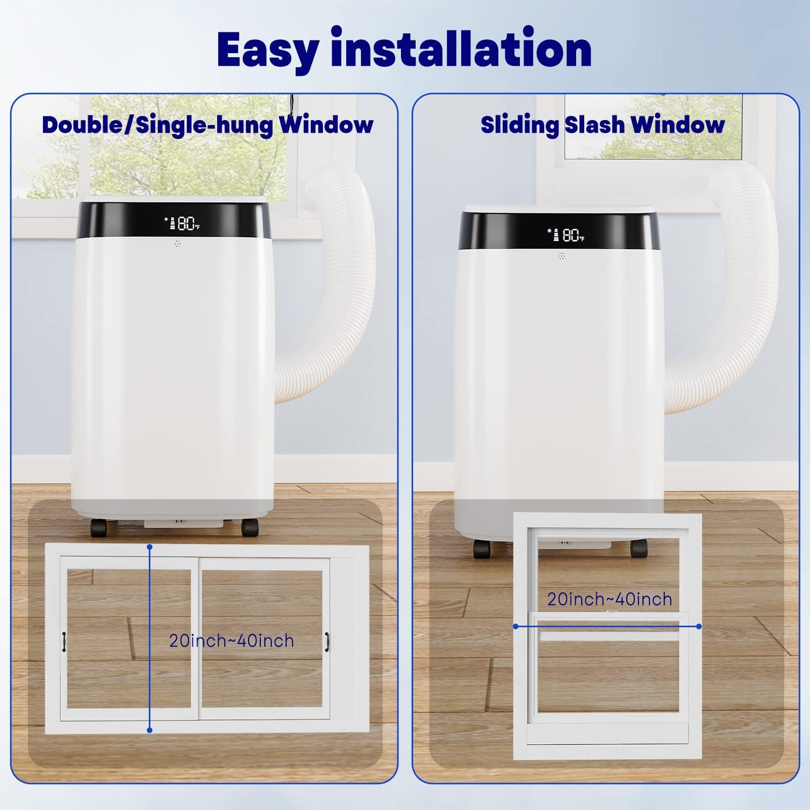 IdealHouse 10000 Btu Portable Air Conditioner Cools Up to 450 Sq. Ft Portable AC Unit Stand AC Units for Room with Dehumidifier and Fan Quiet Operation Remote Control 24 Hours Timer - Image 6