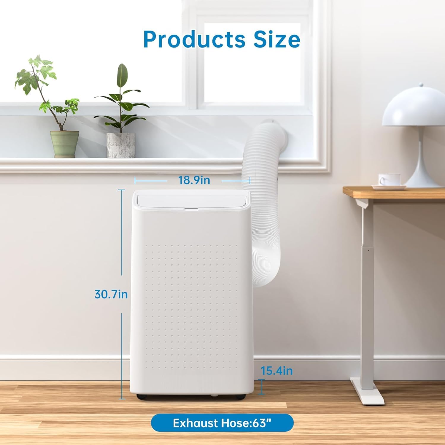 IdealHouse 15000 BTU Portable Air Conditioner - Efficient AC Cooling for Rooms Up to 850 Sq.Ft Comes With Window Vent Kit and Remote Space-Saving Design White - Image 2