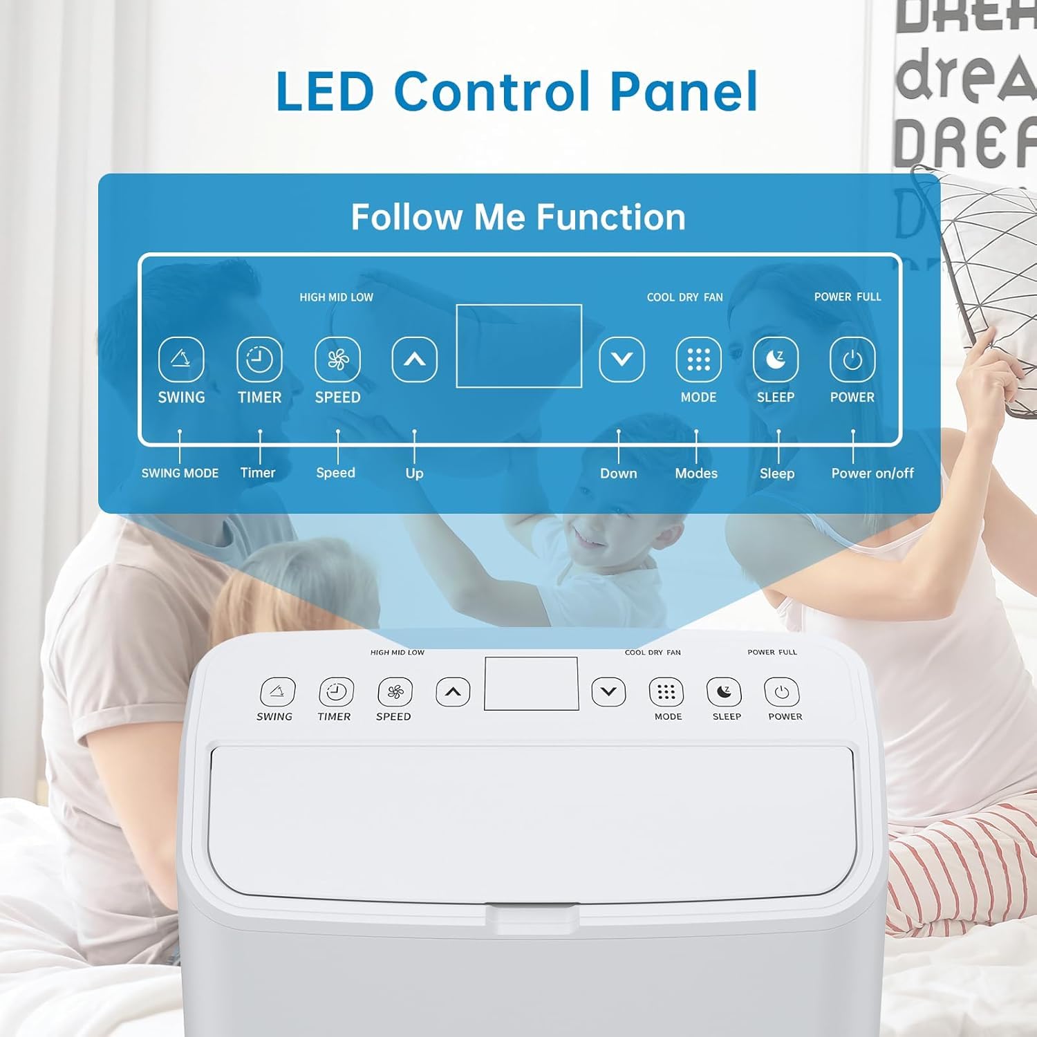 IdealHouse 15000 BTU Portable Air Conditioner - Efficient AC Cooling for Rooms Up to 850 Sq.Ft Comes With Window Vent Kit and Remote Space-Saving Design White - Image 5