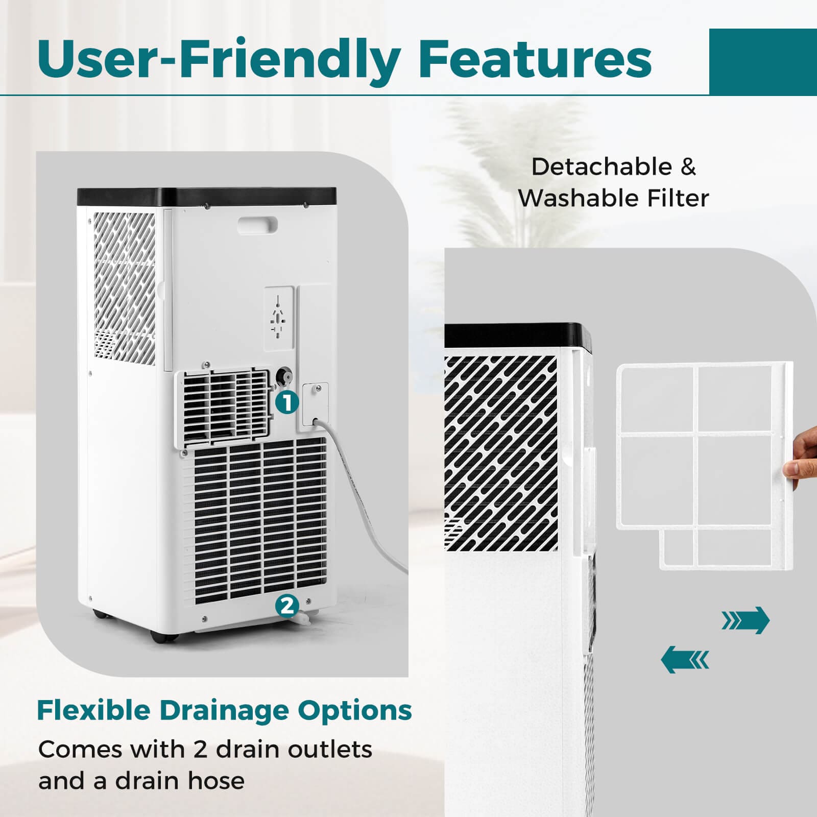 Costway 8000 BTU Portable Air Conditioner with Fan and Dehumidifier Remote Control - Image 4