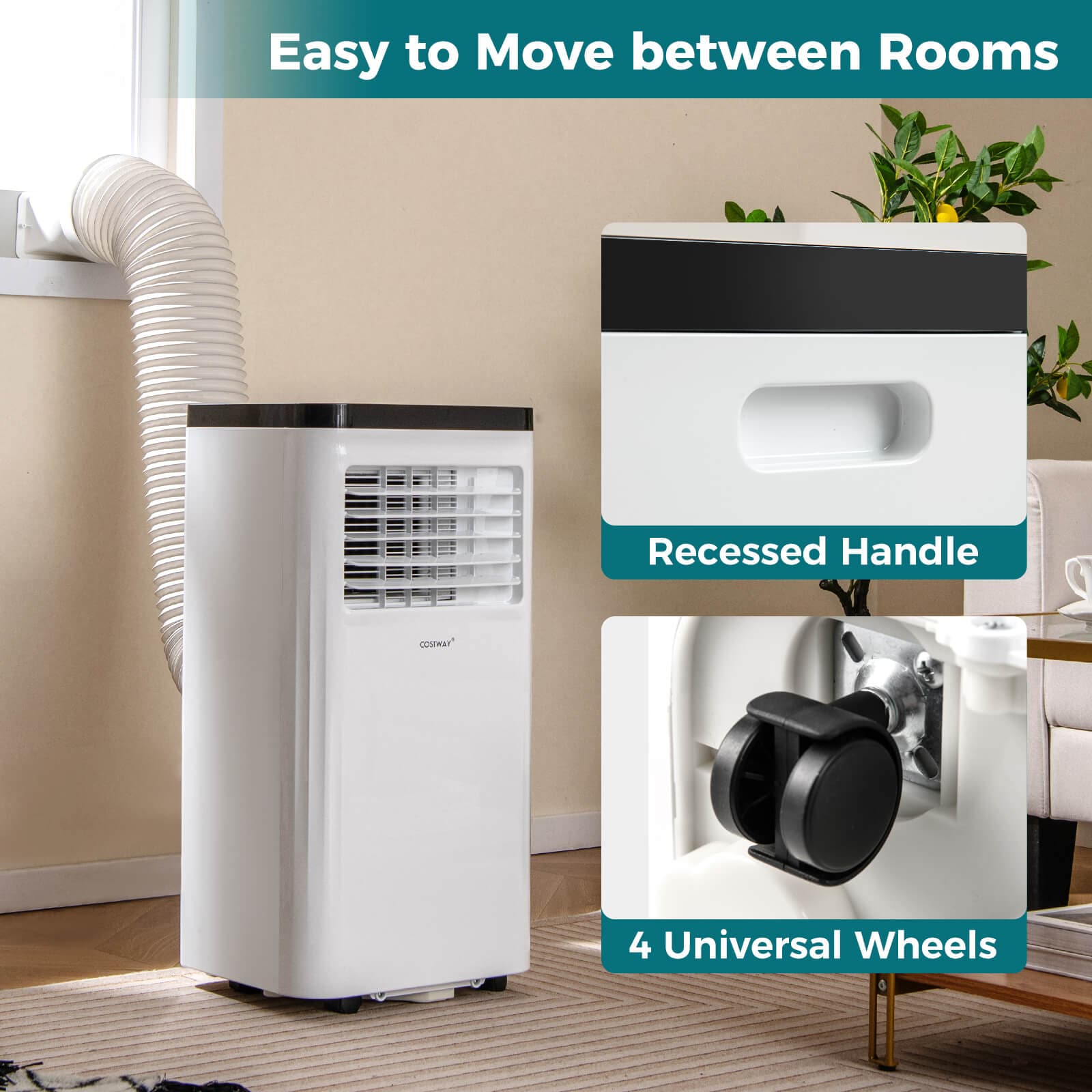 Costway 8000 BTU Portable Air Conditioner with Fan and Dehumidifier Remote Control - Image 5