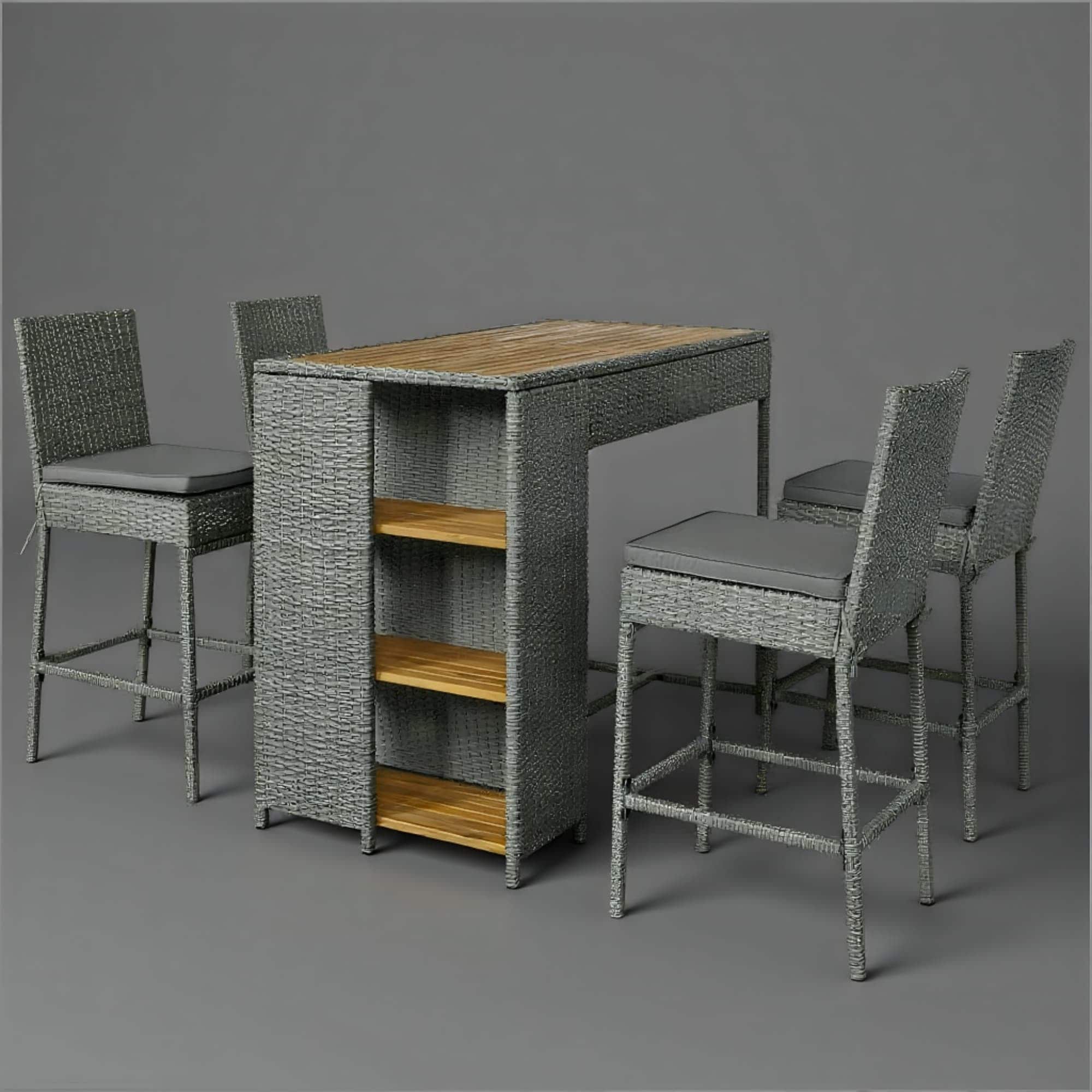 Lycvki Patio Conversation Sets 5 -Piece Wicker Beige Patio Conversation Set - Image 2