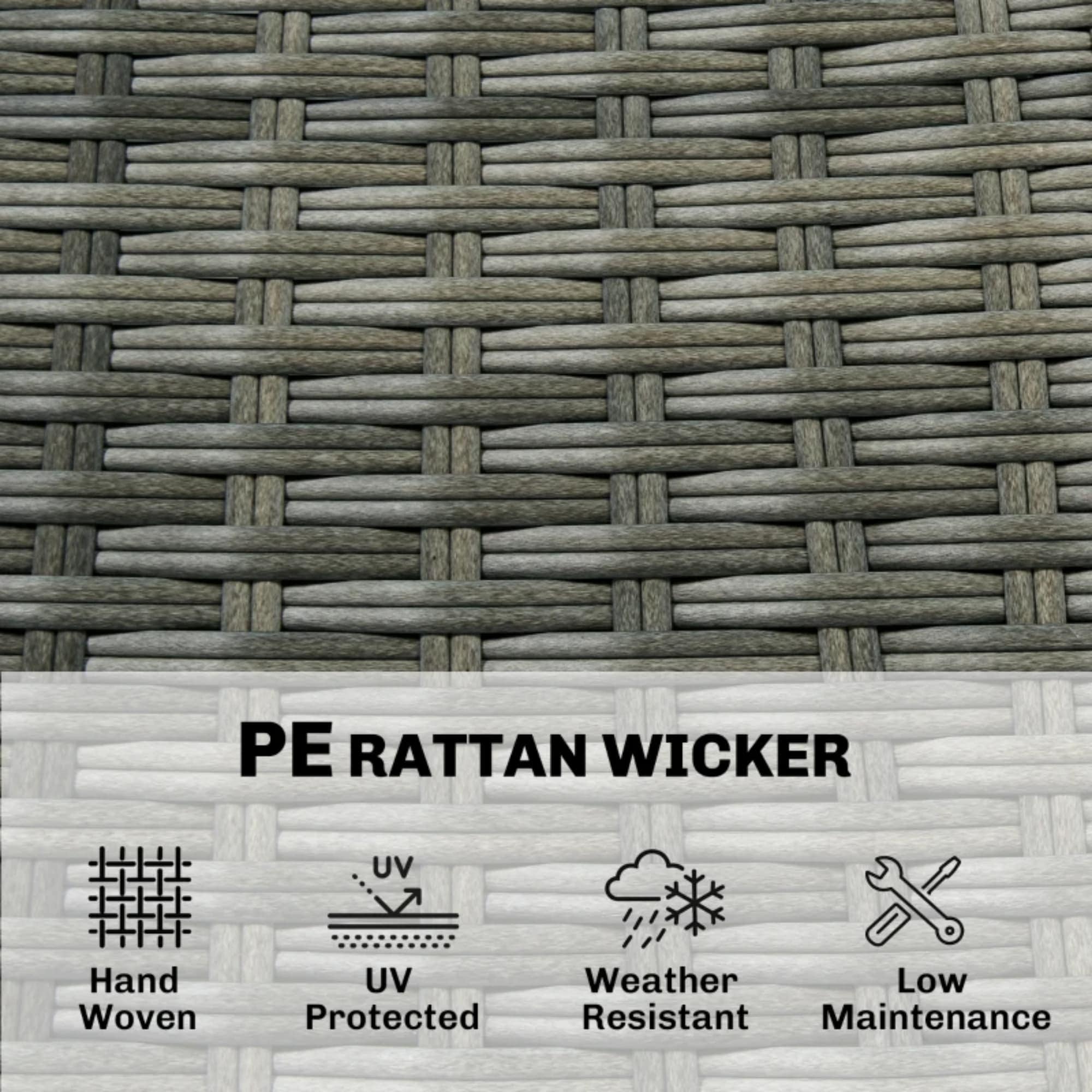 Lycvki Patio Conversation Sets 5 -Piece Wicker Beige Patio Conversation Set - Image 6