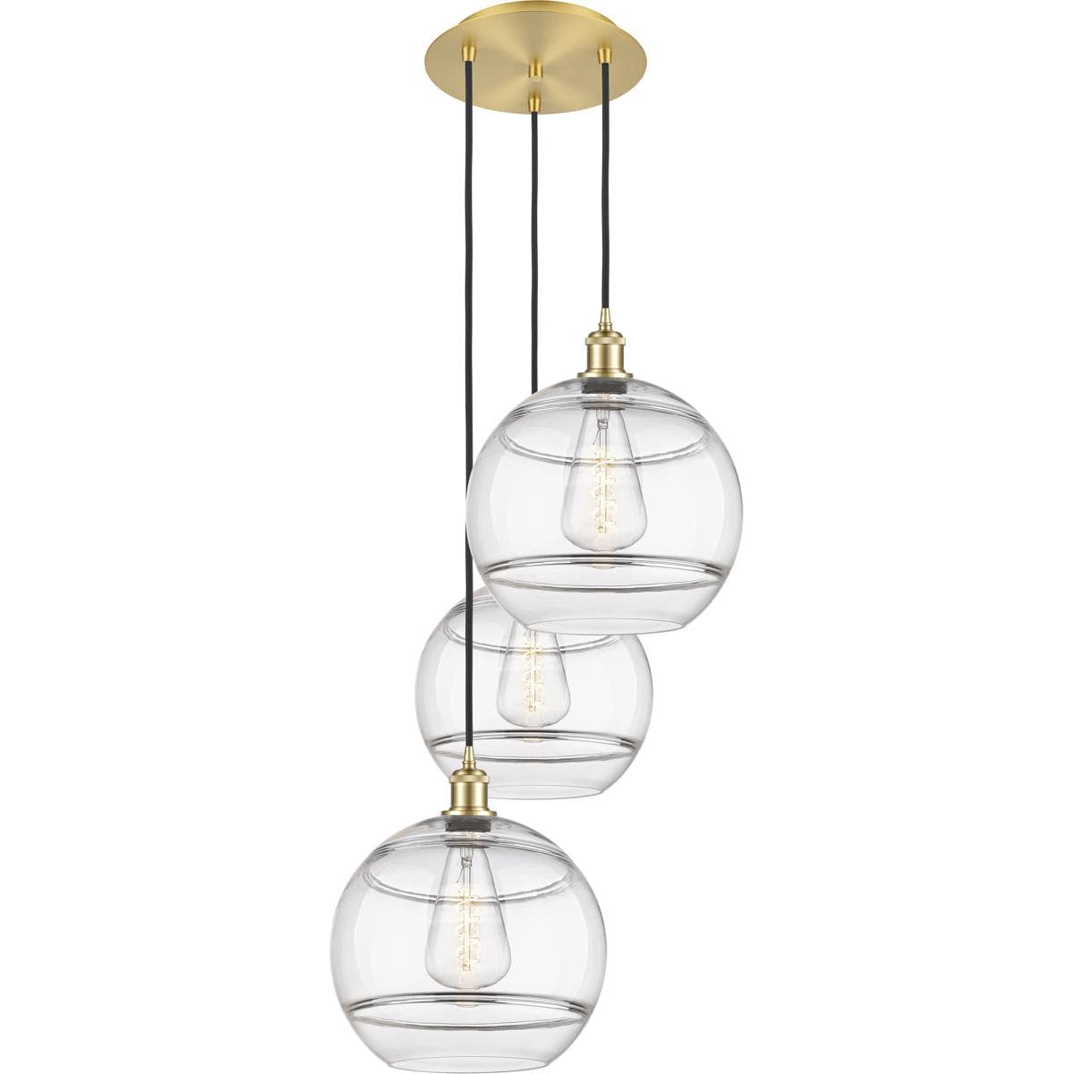 Innovations Lighting 113B-3P-SG-G556-12CL Ballston Rochester Pendant Satin Gold