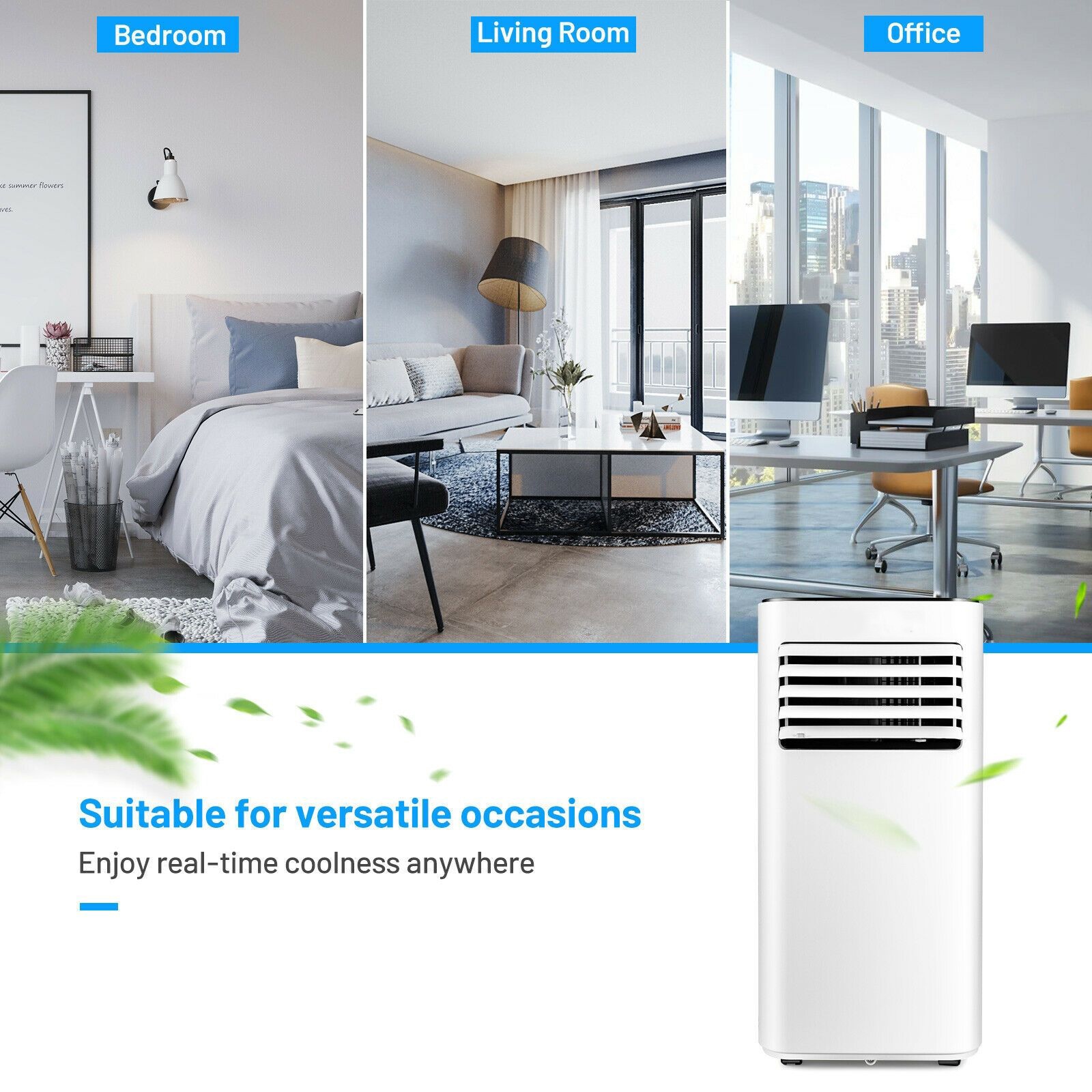 Slickblue 6000 BTU DOE (120V) White Single Hose Portable Air Conditioner for Bedroom Living Room Kitchen Cools 300 Sq Ft - Image 6