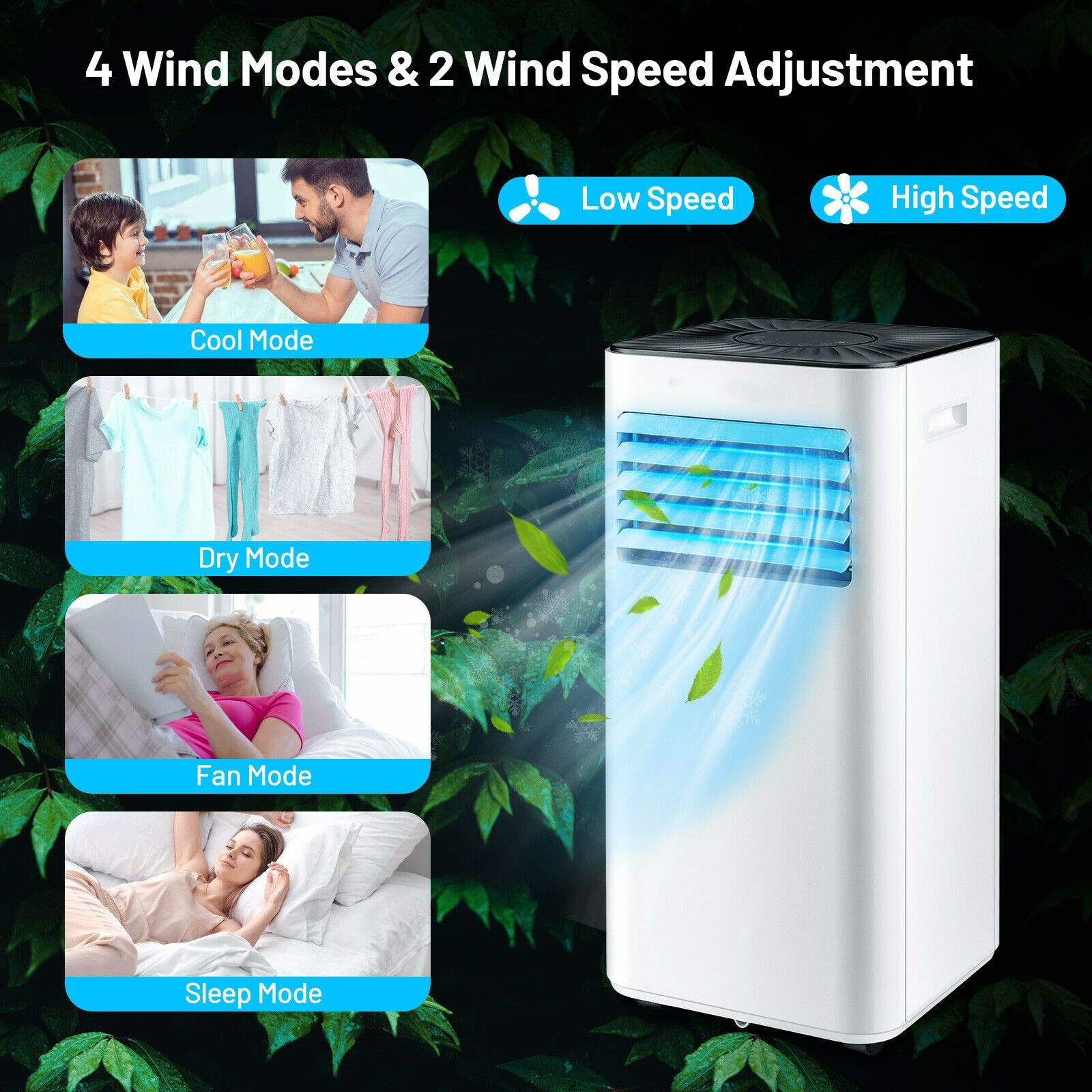 Slickblue 6000 BTU DOE (120V) White Single Hose Portable Air Conditioner for Bedroom Living Room Kitchen Cools 300 Sq Ft - Image 7