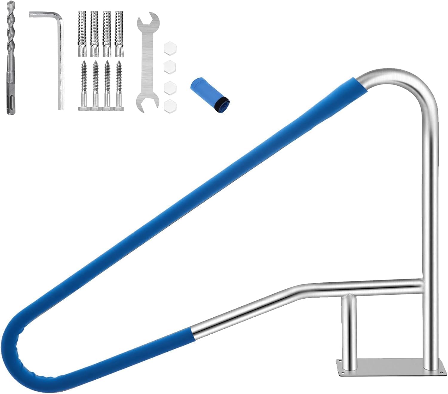 GAOMON Stainless Steel Detachable Pool Handrail- Modular Design Pool Grab Rail for Inground Pool Spa Ladder Stair 55x32