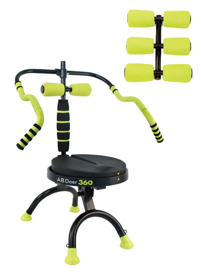 AB Doer 360 Fitness System with 6 Pack Back Roller Provides an Abdominal and Total Body Workout with Aerobics to Burn Calories and Work Muscles Simultaneously.