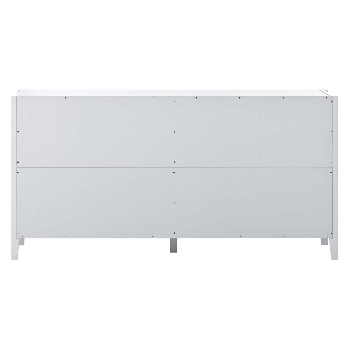ModernLuxe Assembly Required 61.1inch Modern 4 Vertical Wavy Slatted Doors Sideboard Storage Cabinet With Elegant Design Solid Wood Legs with Painted Metal Handles for Dining Room Living Room Kitchen or Entryway White - Image 14