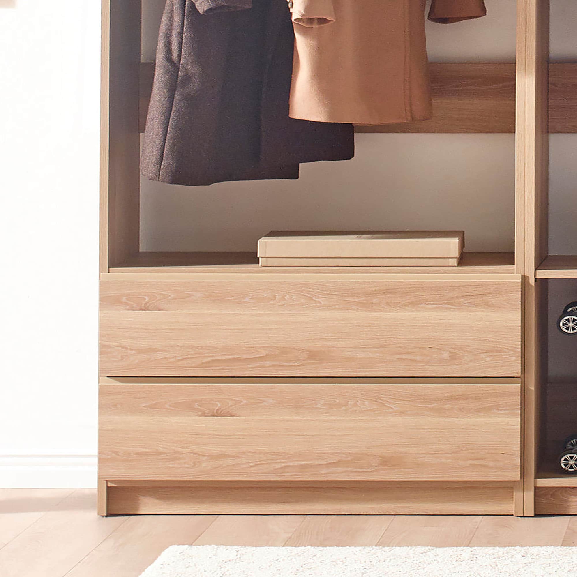 Klair Living Prosper 31.4-in to 94.2-in W Walk-in Portable closet Oak Solid Shelving Wood Closet System - Image 4