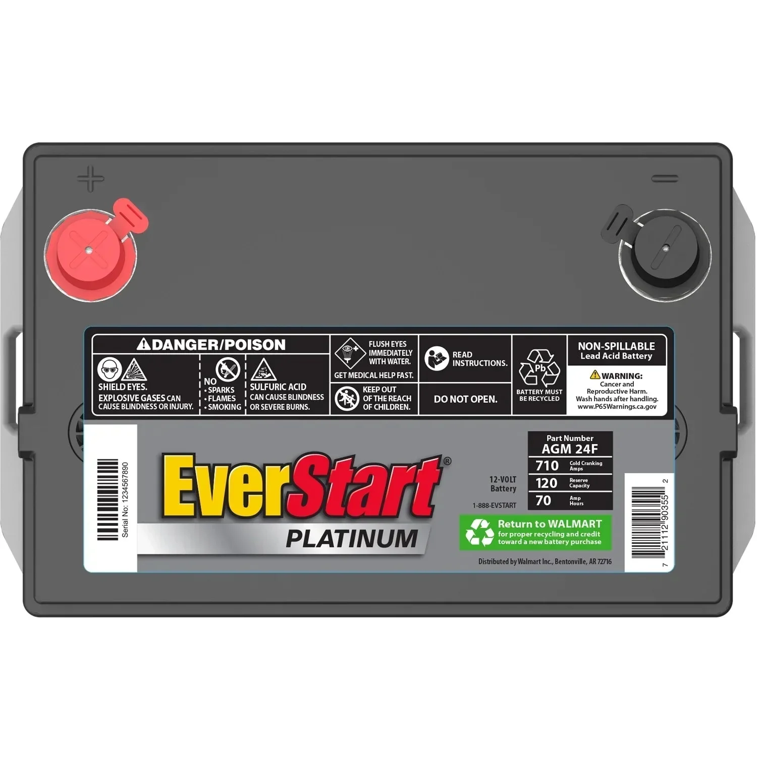 EverStart Platinum AGM Automotive Battery, Group Size 24F, 12 Volt, 750 CCA - Image 3