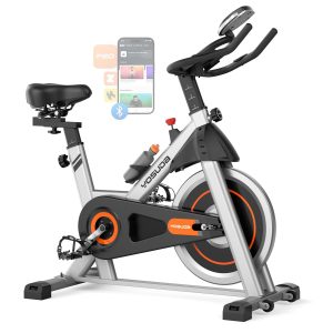 YOSUDA Exercise Bike, Magnetic Friction Stationary Bike with App Training Indoor Cycling Low Noise Spin Bike for Home with 300 lb Weight Capacity, Tablet Holder and Fitness Course for Weight Loss