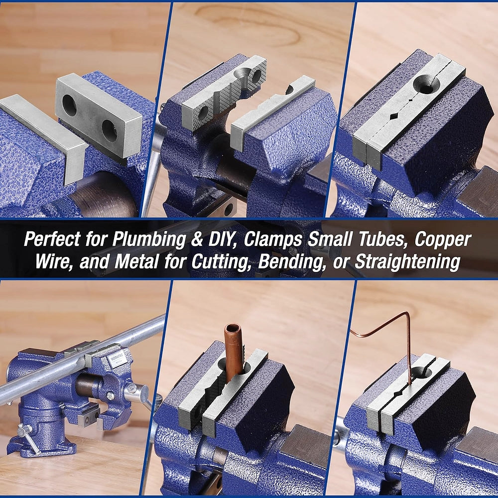 WORKPRO Dual Jaws Table Vise 2.5" & 1.5", 360° Swivel Clamp-On Bench Vise for Woodworking, Metalworking, DIY, Multi-position Small Portable Vise, Mini Vice Clamp for Workbench, Golf Club Regripping - Image 4