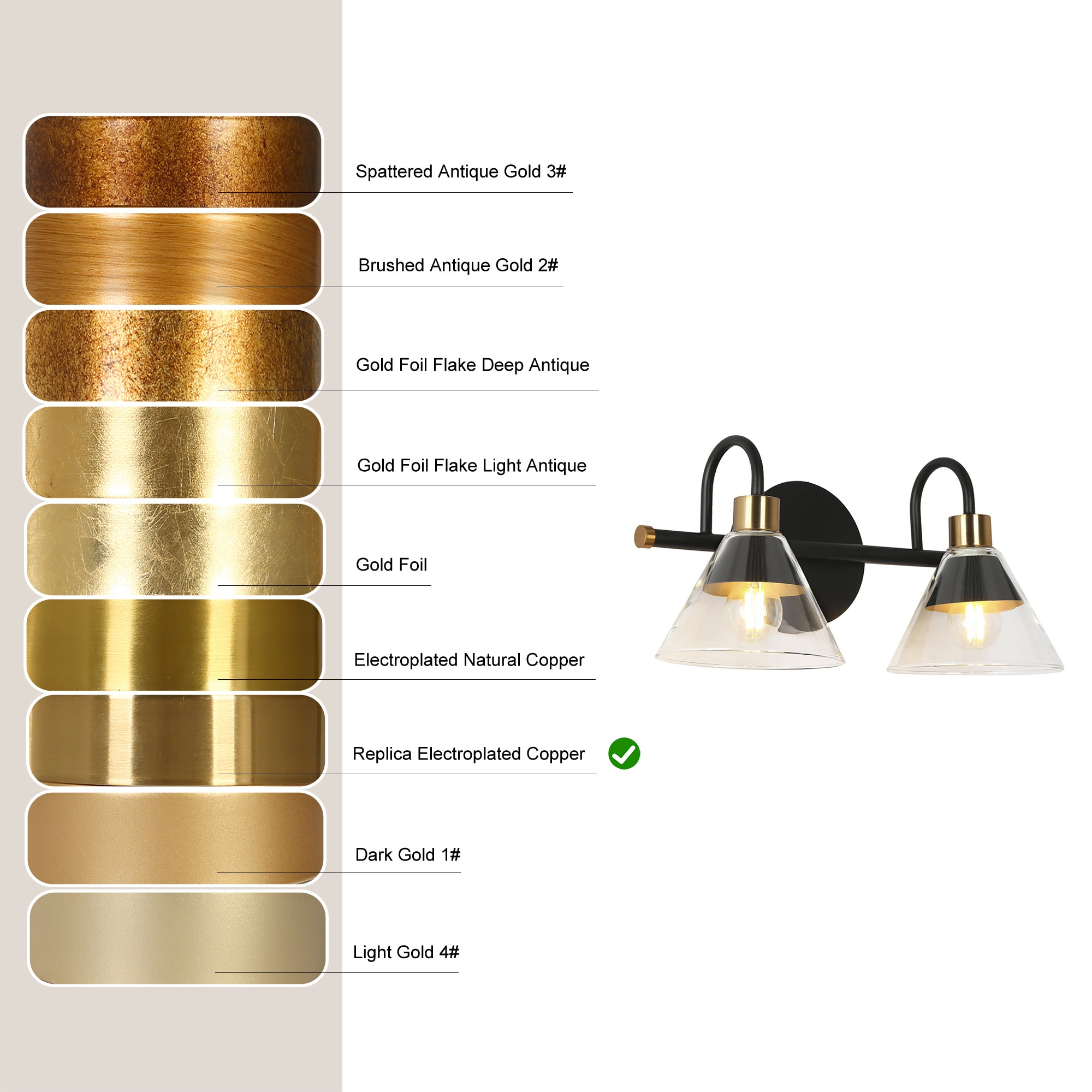 Uolfin 13.8-in 2 Light Black Modern/contemporary Bathroom Ambient - Image 11