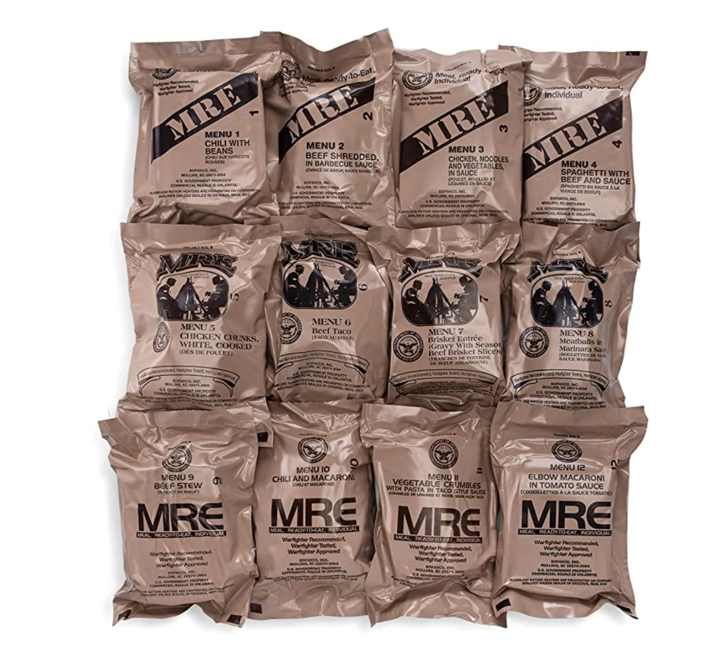 Wornick Sopacko, Ameriqual MRE Meals Ready to Eat Inspection dates 2026 or Better , Emergency Food Supply, Survival Camping Outdoor (INSPECTION DATE IS NOT EXPIRATION DATE) 12 Pack(A & B Case Bundle, 2, Count) - Image 3