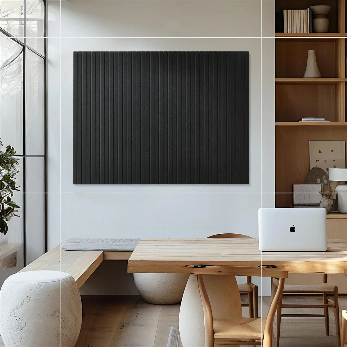 6-Piece Office Wall Board Set in Black Felt - Image 3