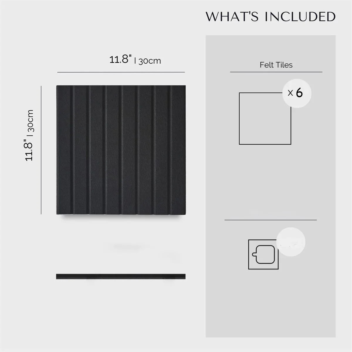 6-Piece Office Wall Board Set in Black Felt - Image 6