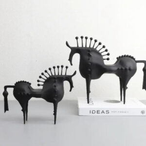 Abstract Horse Sculpture Premium Metal & Sleek Black Finish