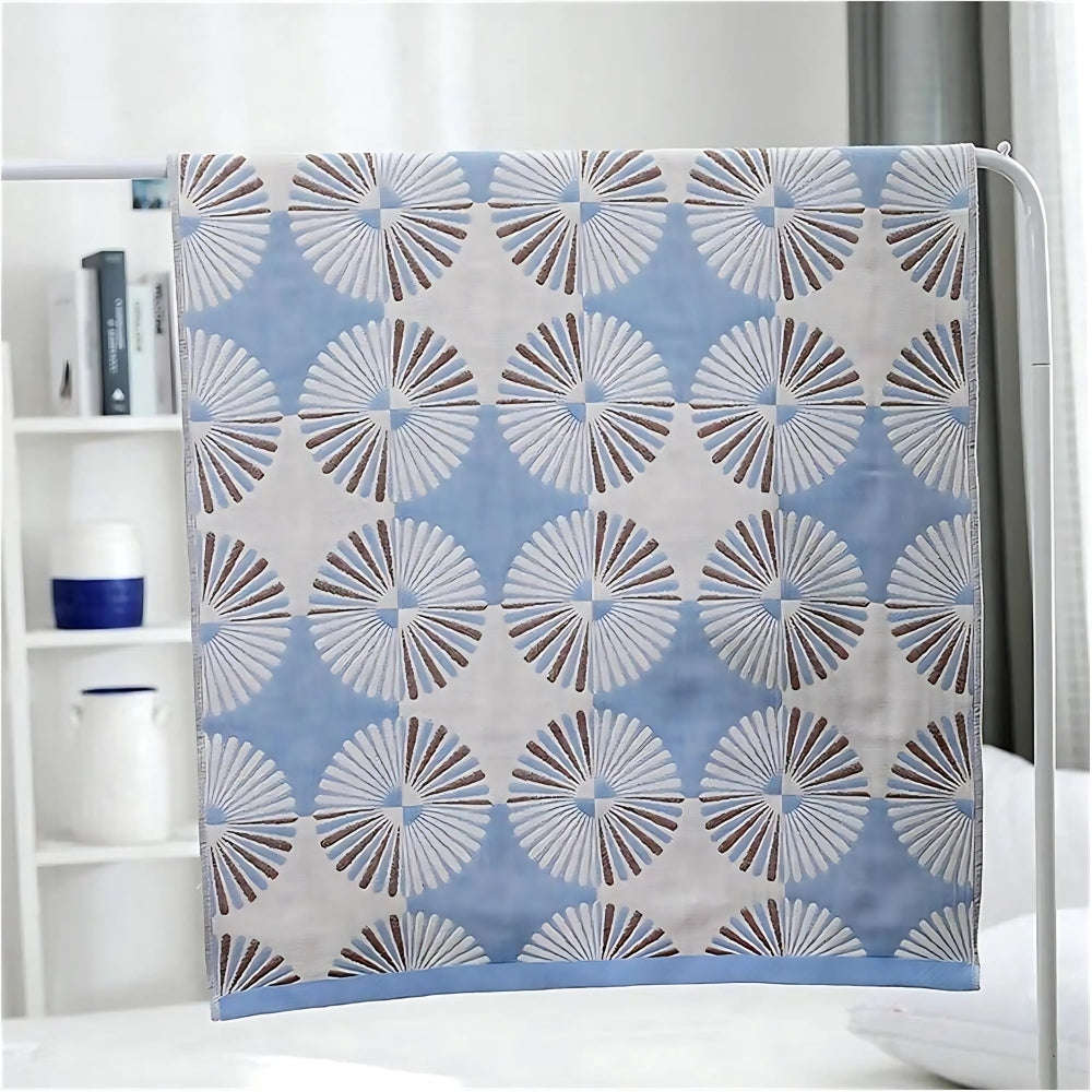 Bath Towel 100% Cotton Jacquard Floral - Image 4